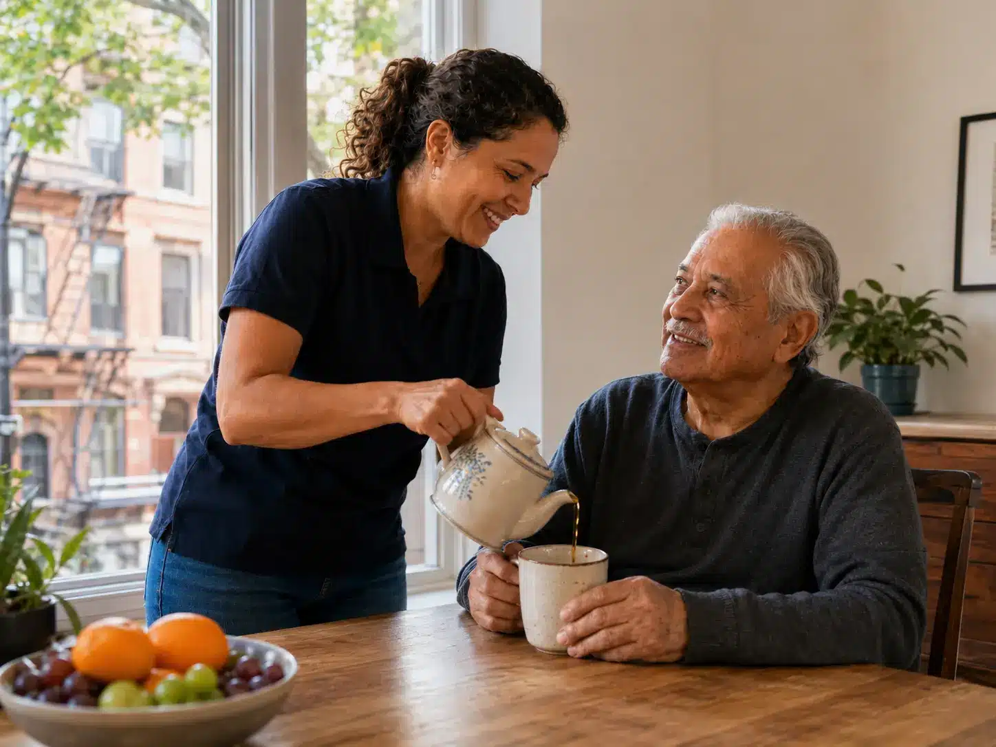 Caregiver with senior