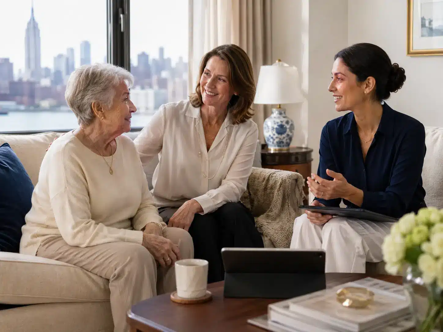 Caregiver with family